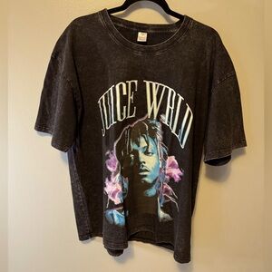 Juice WRLD Graphic Tee | Large | Vintage Wash Rap Shirt